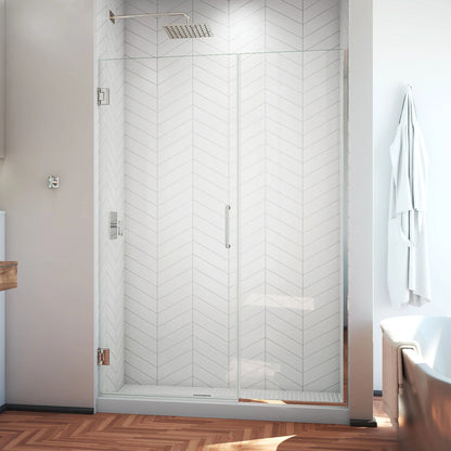 Unidoor Plus Frameless Hinged Shower Door (50"W to 61"W)