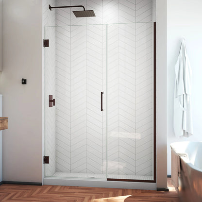 Unidoor Plus Frameless Hinged Shower Door (50"W to 61"W)