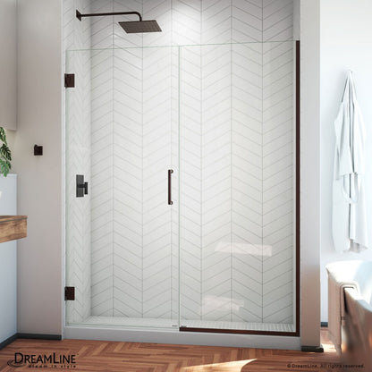 Unidoor Plus Frameless Hinged Shower Door (50"W to 61"W)