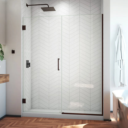 Unidoor Plus Frameless Hinged Shower Door (50"W to 61"W)