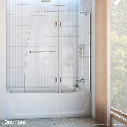 Aqua Frameless Hinged Tub Door with Extender Panel