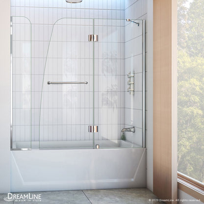 Aqua Frameless Hinged Tub Door with Extender Panel