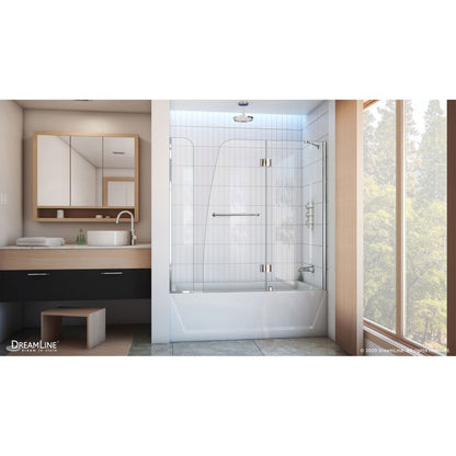 Aqua Frameless Hinged Tub Door with Extender Panel