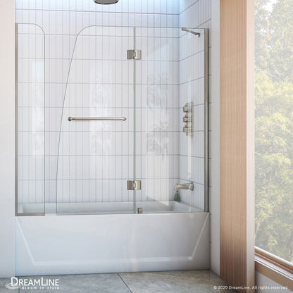 Aqua Frameless Hinged Tub Door with Extender Panel