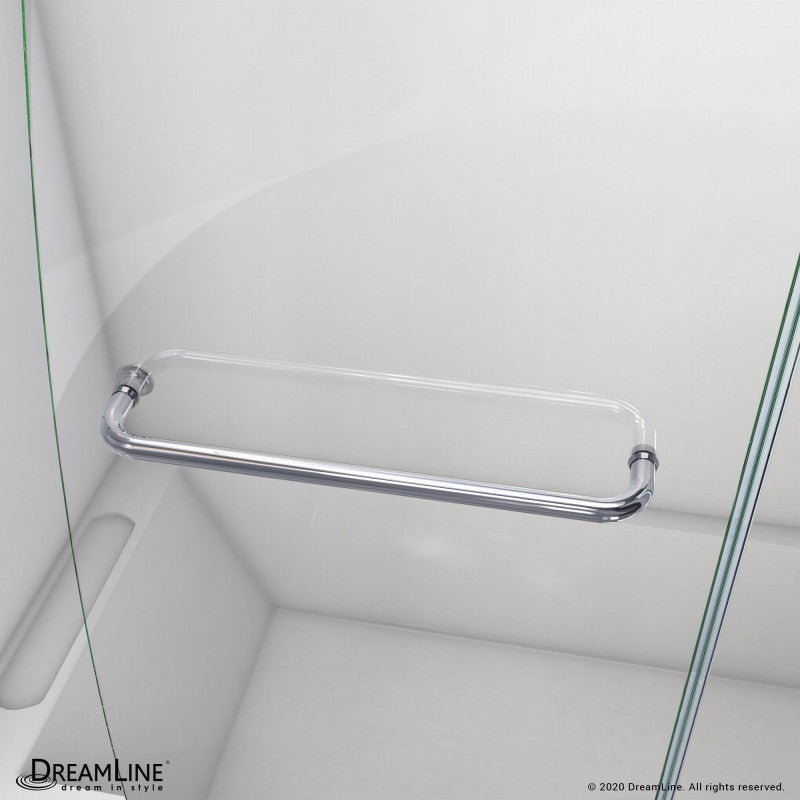 Aqua Frameless Hinged Tub Door with 30 in. Return Panel