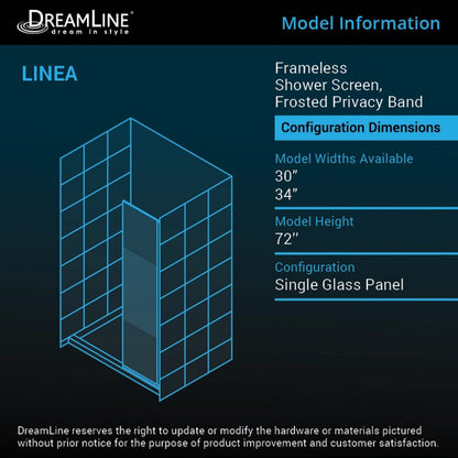 Linea Frameless Stationary Shower Panel