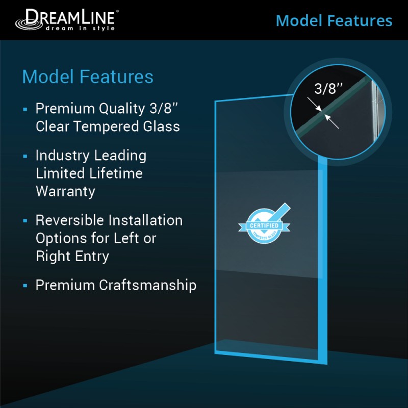 Linea Frameless Stationary Shower Panel