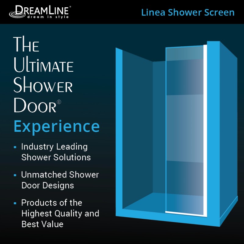 Linea Frameless Stationary Shower Panel