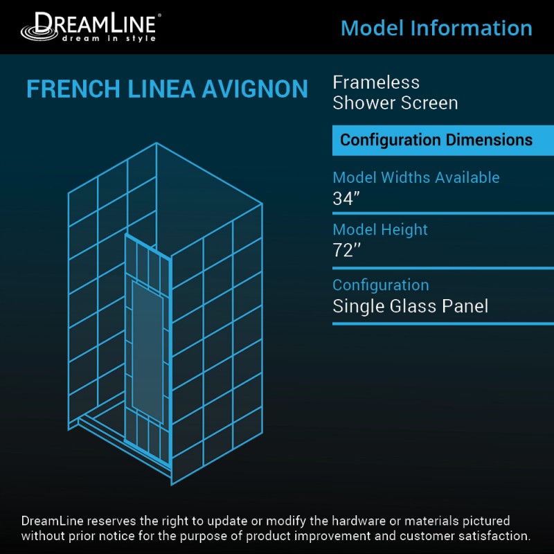 French Linea Avignon Stationary Shower Panel