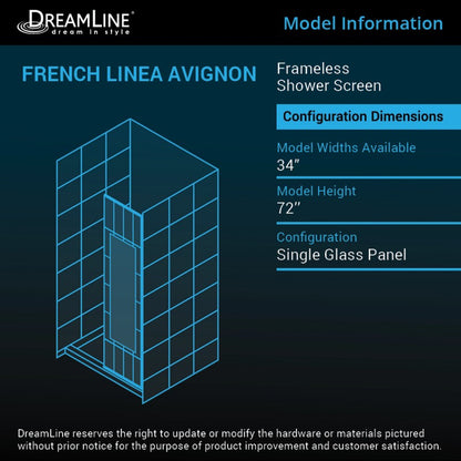 French Linea Avignon Stationary Shower Panel