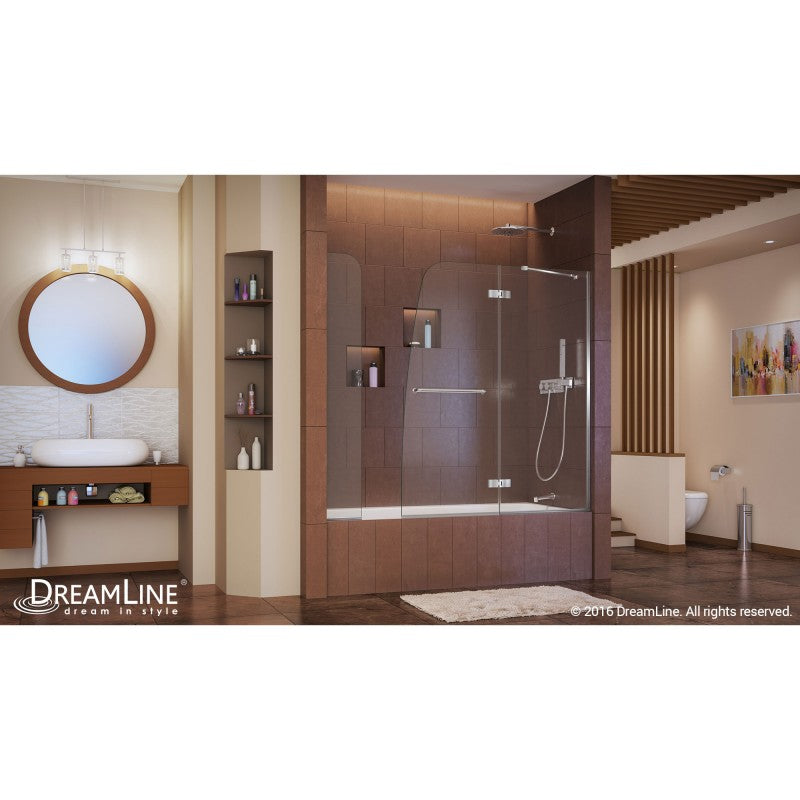 Aqua Ultra Frameless Hinged Tub Door with 9 in. Extender Panel