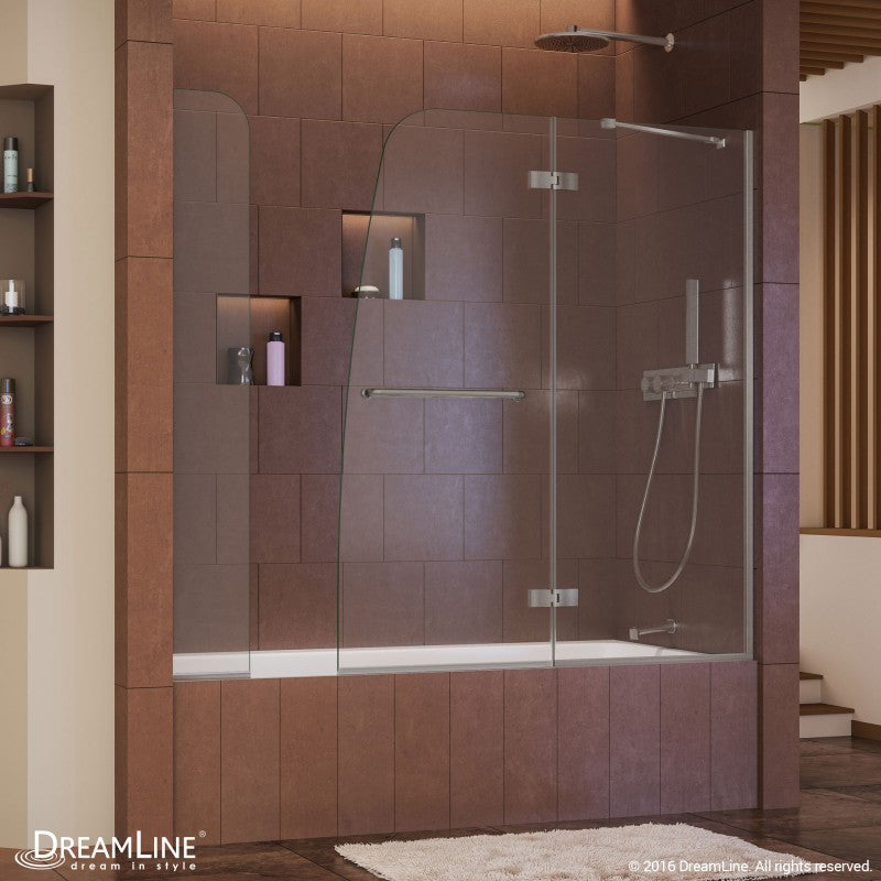 Aqua Ultra Frameless Hinged Tub Door with 9 in. Extender Panel