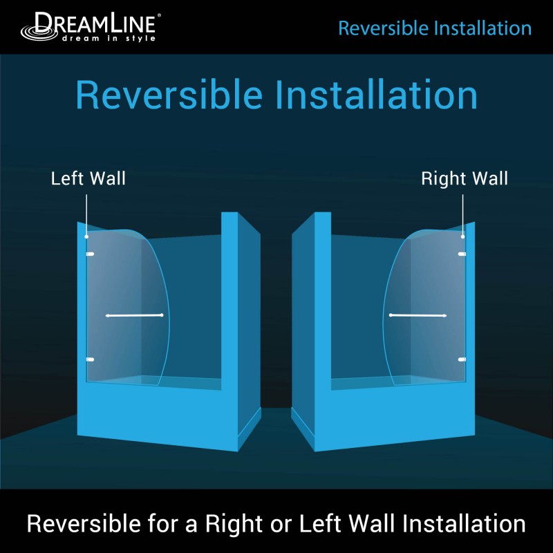 Aqua Uno Frameless Hinged Tub Door
