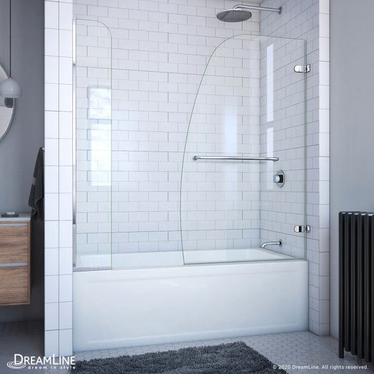 Aqua Uno Frameless Hinged Tub Door with Extender Panel