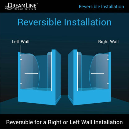 Aqua Uno Frameless Hinged Tub Door with Extender Panel