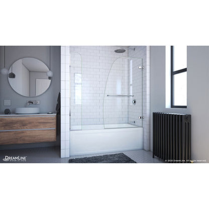 Aqua Uno Frameless Hinged Tub Door with Extender Panel
