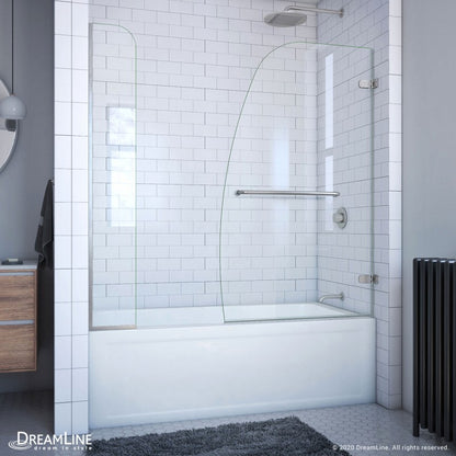 Aqua Uno Frameless Hinged Tub Door with Extender Panel