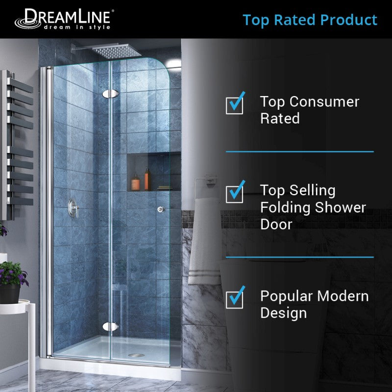 Aqua Frameless Bi-Fold Shower Door