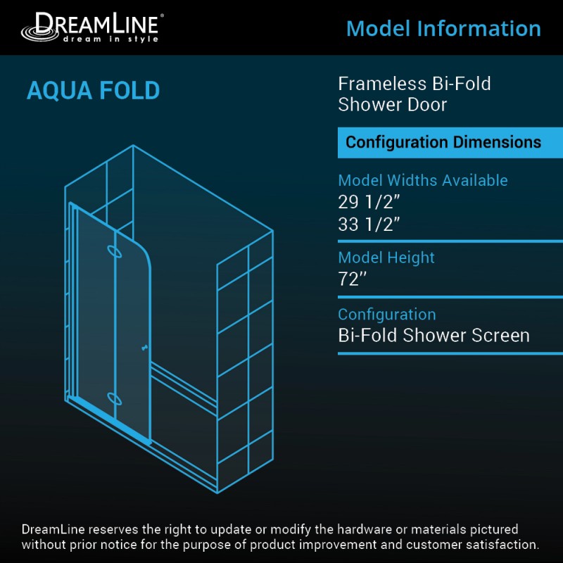 Aqua Frameless Bi-Fold Shower Door