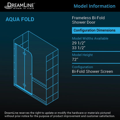 Aqua Frameless Bi-Fold Shower Door