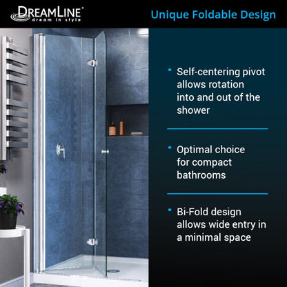 Aqua Frameless Bi-Fold Shower Door