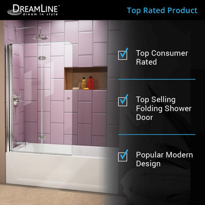 Aqua Frameless Bi-Fold Tub Door