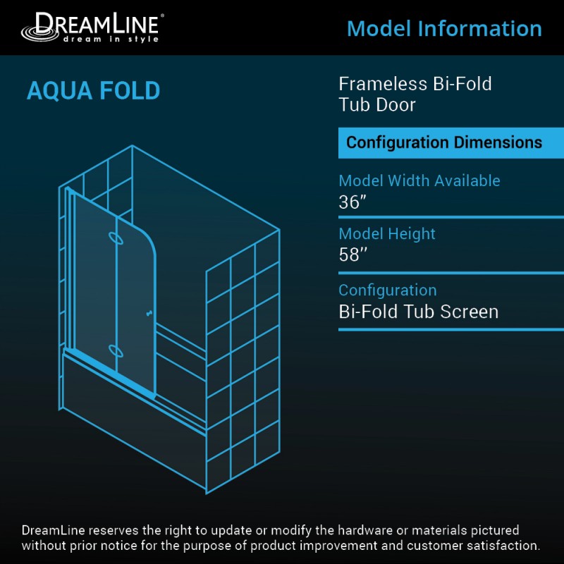 Aqua Frameless Bi-Fold Tub Door