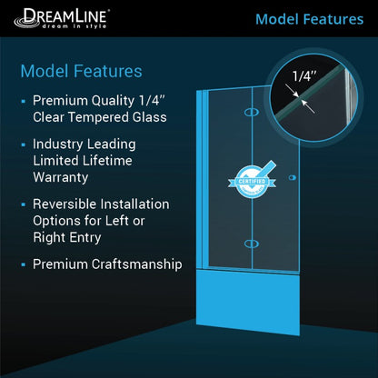 Aqua Frameless Bi-Fold Tub Door