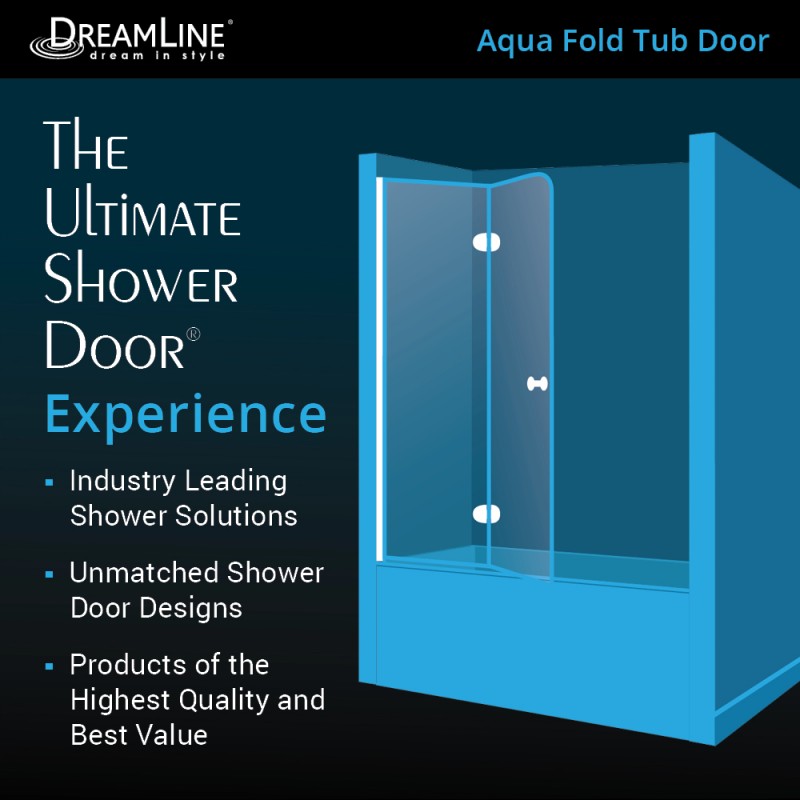 Aqua Frameless Bi-Fold Tub Door