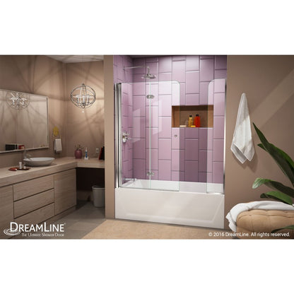 Aqua Frameless Bi-Fold Tub Door with Extender Panel