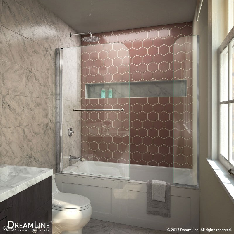 Aqua Frameless Swing Tub Door with Extender Panel