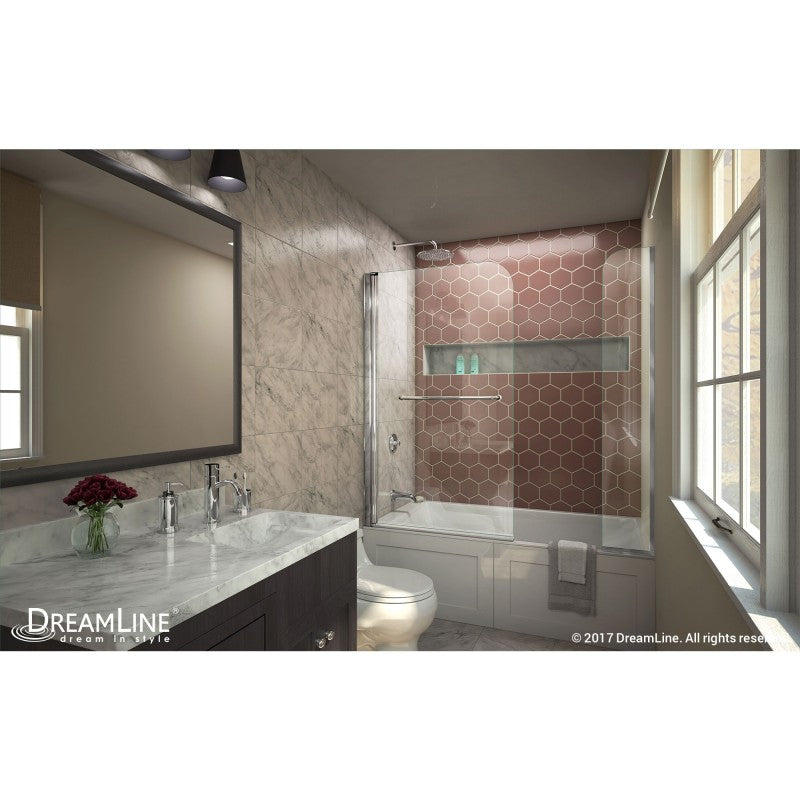 Aqua Frameless Swing Tub Door with Extender Panel