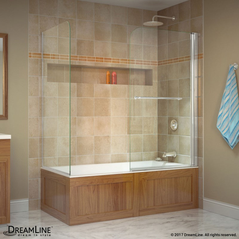 Aqua Frameless Swing Tub Door with Return Panel