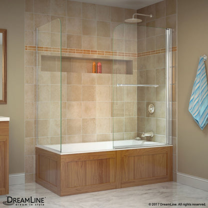 Aqua Frameless Swing Tub Door with Return Panel