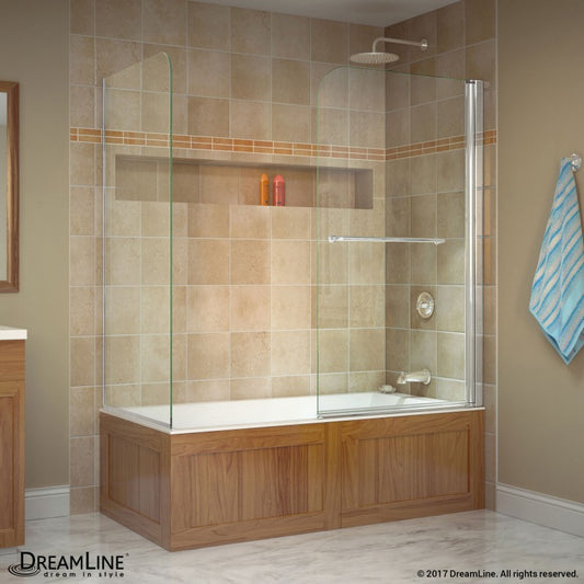 Aqua Frameless Swing Tub Door with Return Panel