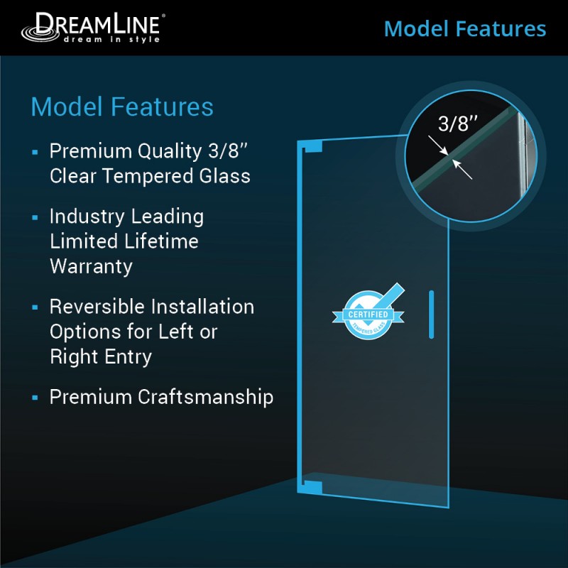 Elegance Frameless Pivot Shower Door