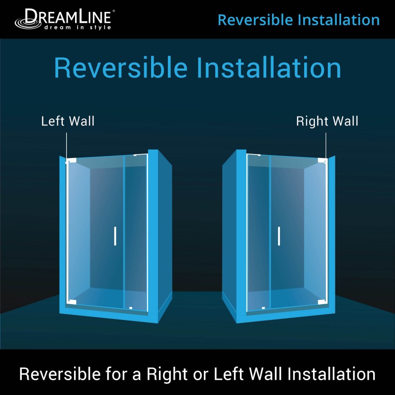 Elegance-LS Frameless Pivot Shower Door (44"W to 65"W)