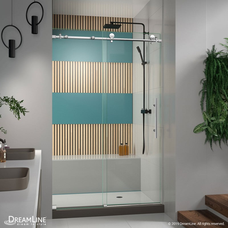 Enigma-X Frameless Single Sliding Shower Door and Single Sided Handle
