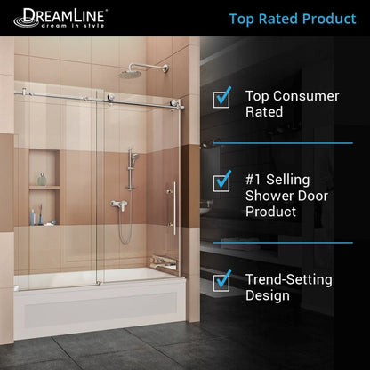 Enigma-X Frameless Single Sliding Shower Door and Single Sided Handle