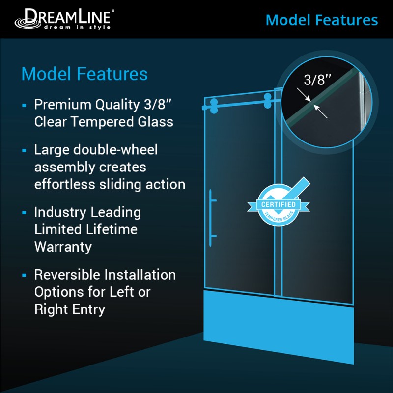 Enigma-XO Frameless Single Sliding Shower Door