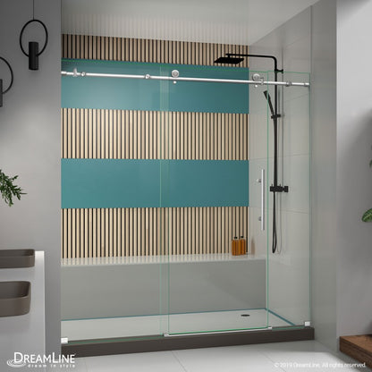 Enigma-X Frameless Single Sliding Shower Door and Single Sided Handle