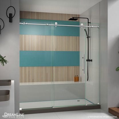 Enigma-X Frameless Single Sliding Shower Door and Single Sided Handle