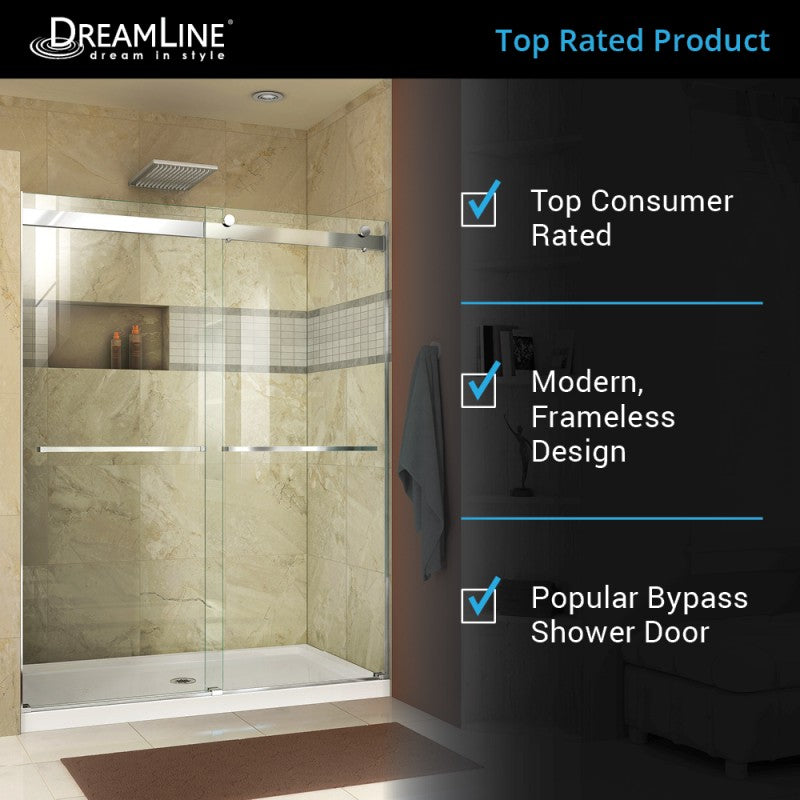 Essence Frameless Double Sliding Shower Door