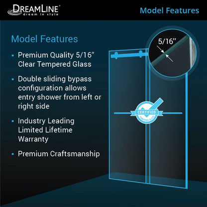 Essence Frameless Double Sliding Shower Door