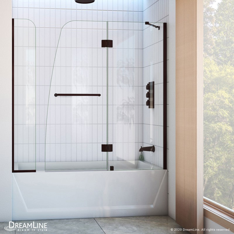 Aqua Frameless Hinged Tub Door with Extender Panel