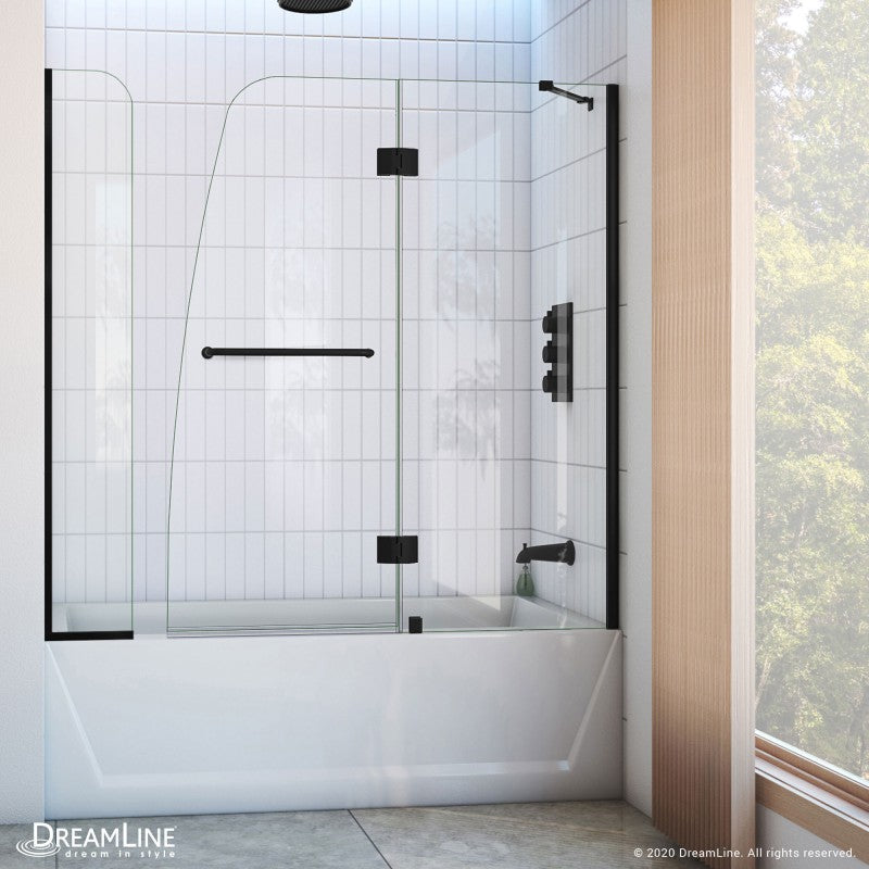 Aqua Frameless Hinged Tub Door with Extender Panel
