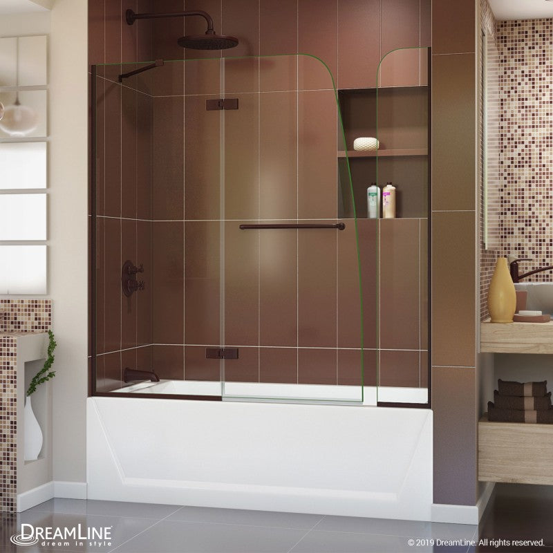 Aqua Ultra Frameless Hinged Tub Door with 9 in. Extender Panel