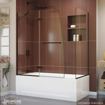 Aqua Ultra Frameless Hinged Tub Door with 30 in. Return Panel