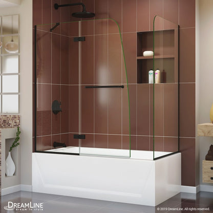 Aqua Ultra Frameless Hinged Tub Door with 30 in. Return Panel