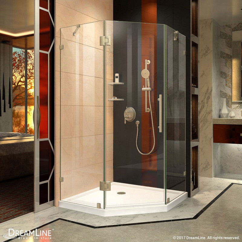 Prism Lux Frameless Neo-Angle Hinged Shower Door for Corner Enclosure